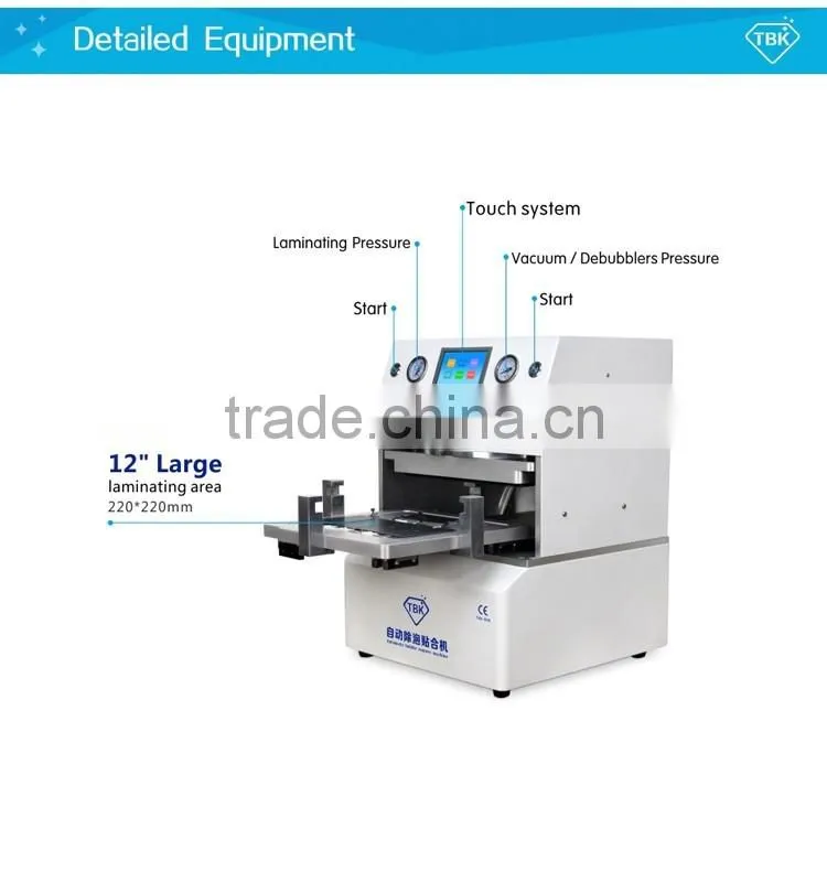 TBK 2 in 1 Machine More Efficiency LCD Touch Screen Vacuum Laminator and Debubble Repair Machine for iPhone Samsung Repairing