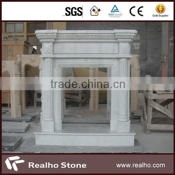 white carrara marble fireplace for home decoration