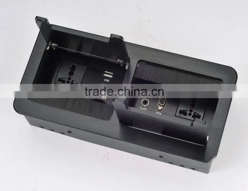 New design desktop electrical outlets 13a 2 gang socket for office furniture system