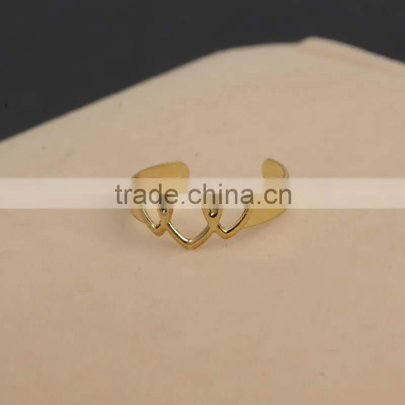 Women's Flower & Heart Shape Adjustable Finger Ring