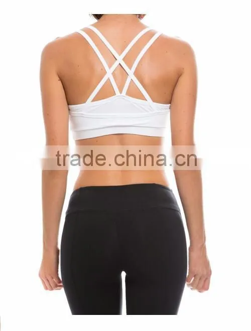 Sexy Multi Layers Sports Wear Top Nylon Spandex Strap Fitness Bra