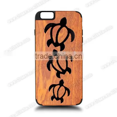 Hot sale PC/TPU Wood designable Engraving Phone Case two parts for Iphone 6/6 plus