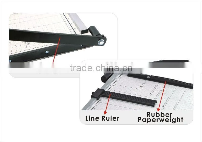 Steel Plate Surface Paper Trimmer with Rubber Paperweight or Line Ruler