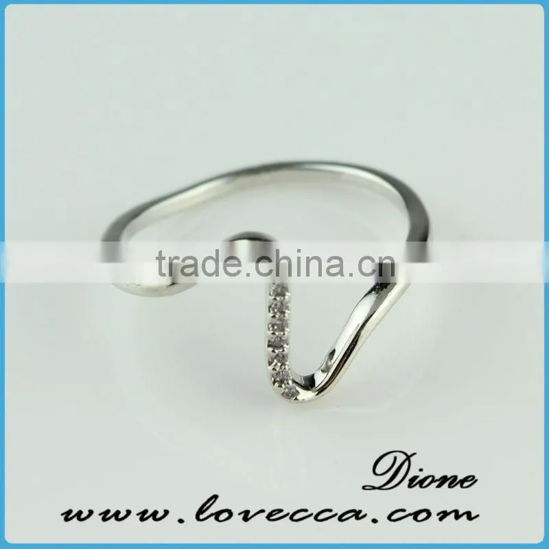 wholesale costume jewelry silver white gold zircon ring gold plated