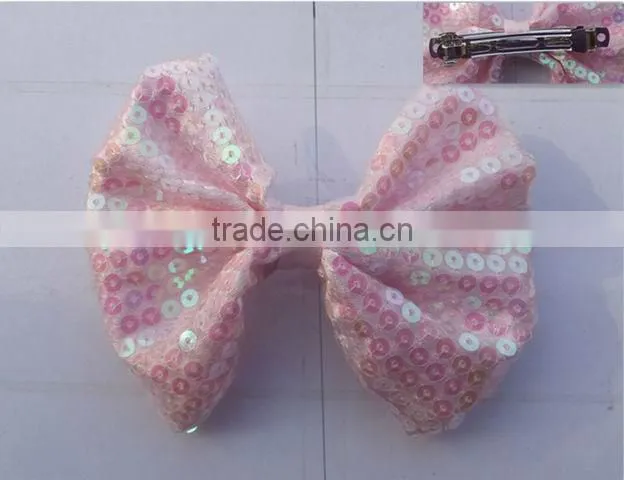 beautiful sequin fabric bow barrette