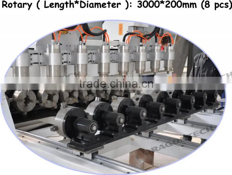 8 spindles 4 axis cnc router without table DT2030R8