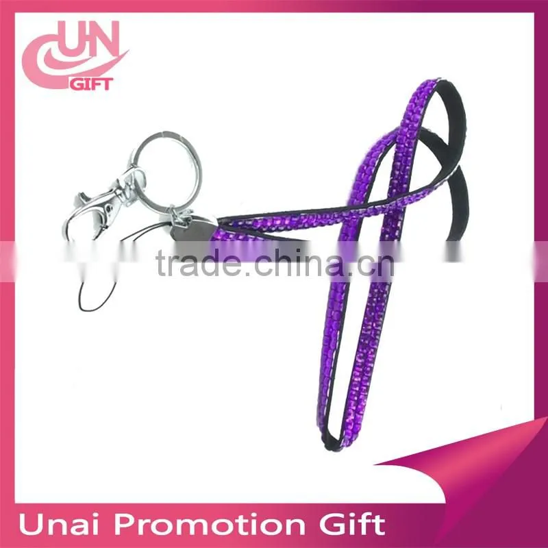 2016 Hot sale fashionable wholesale custom bling lanyard beautiful lanyard LOW MOQ