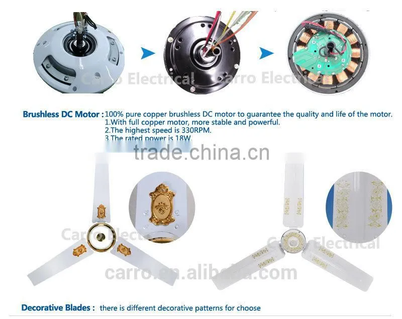 Solar 12v battery powered ceiling fan