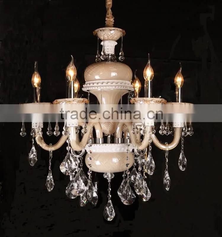 Medium brown candle chandelier crystal pendant