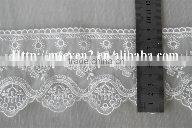 good price 9cm natural tulle polyester lace fabric for sale