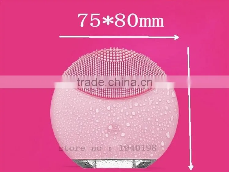 Silicone waterproof facial brush , silicone vibration facial massager