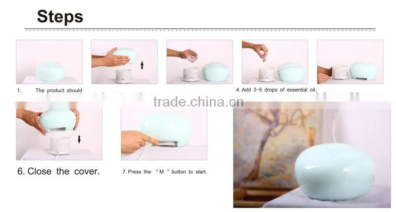 2014 Ultrasonic Aroma diffuser Type and Manual Humidity Control plug in powered Essential oil Diffuser Wholesale