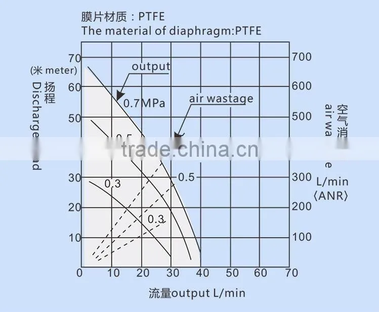 3/4'' Double Pneumatic PTFE Membrane Ink Pump 20#