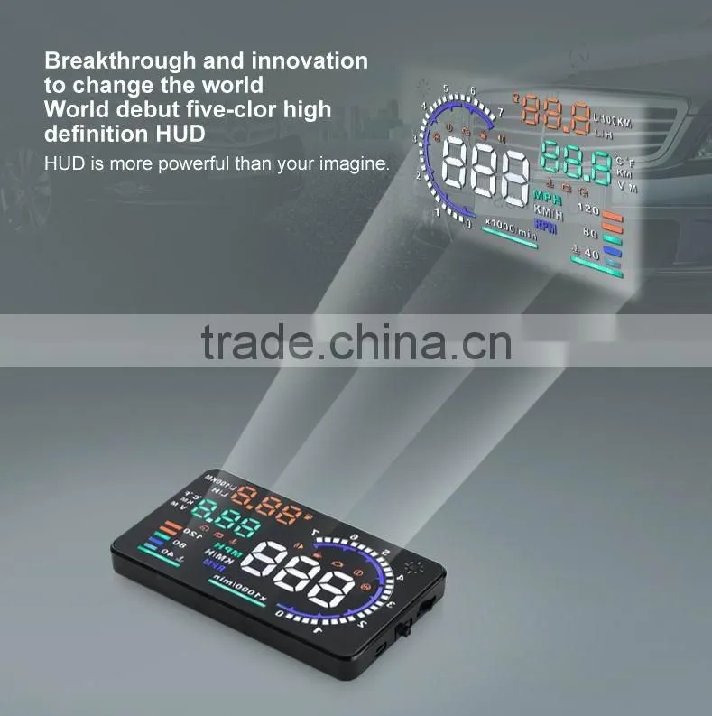 Head up display GPS OBD car speed limiter HUD A8
