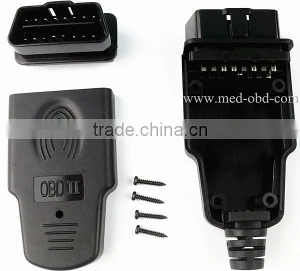 Black OBD2 Connector J1962 Male Plug with Enclosure and Cable Relief