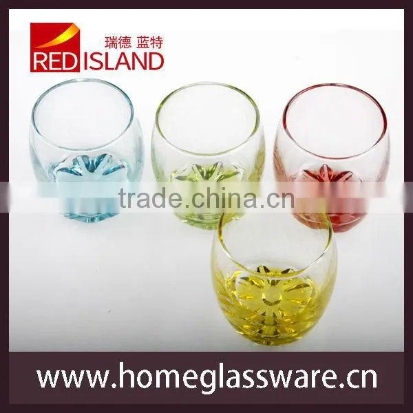 elegant colorful glass beer cup