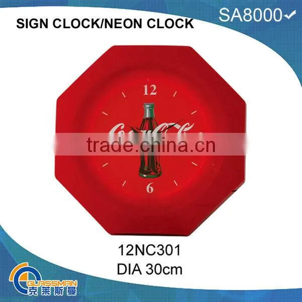 neon light wall clock