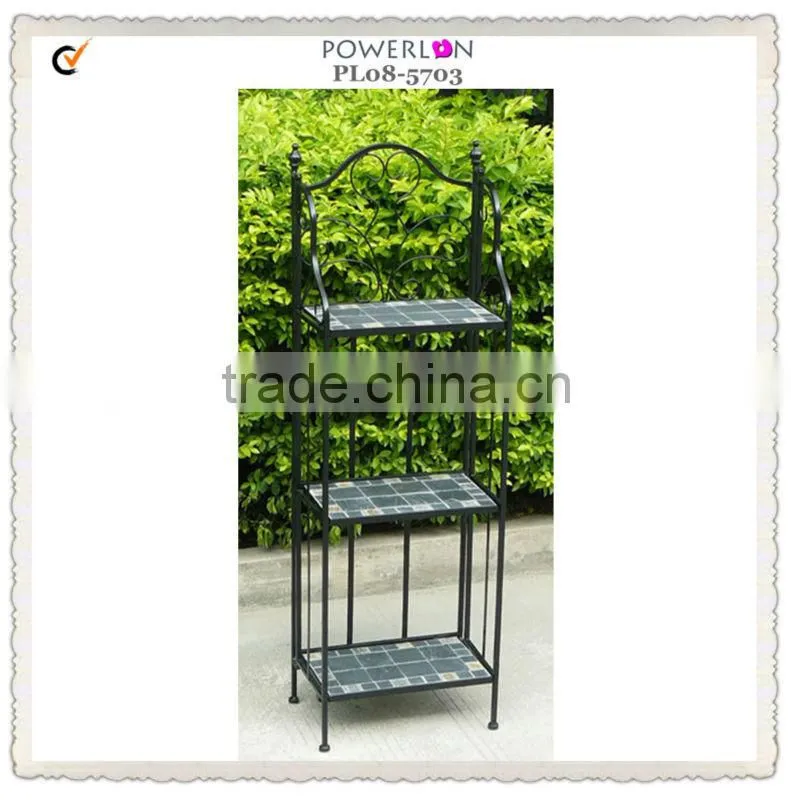 Vintage classic outdoor garden shelf mosaic garden display shelf