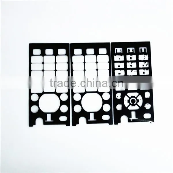Eco-friendly silicone overmold waterproof PET sheet mobile phone keypad