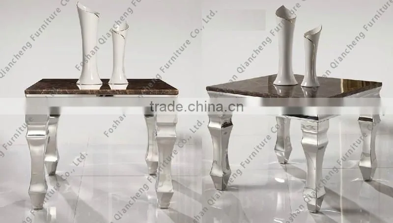 2017 modern living room furniture metal mirrored glass tea table design