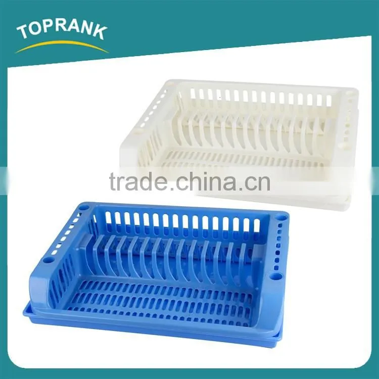 Collapsible Plastic Drying Holder Organizer Drainer Storage Kitchen Dish Drying Rack 2 Tier Dish Rack With Tray