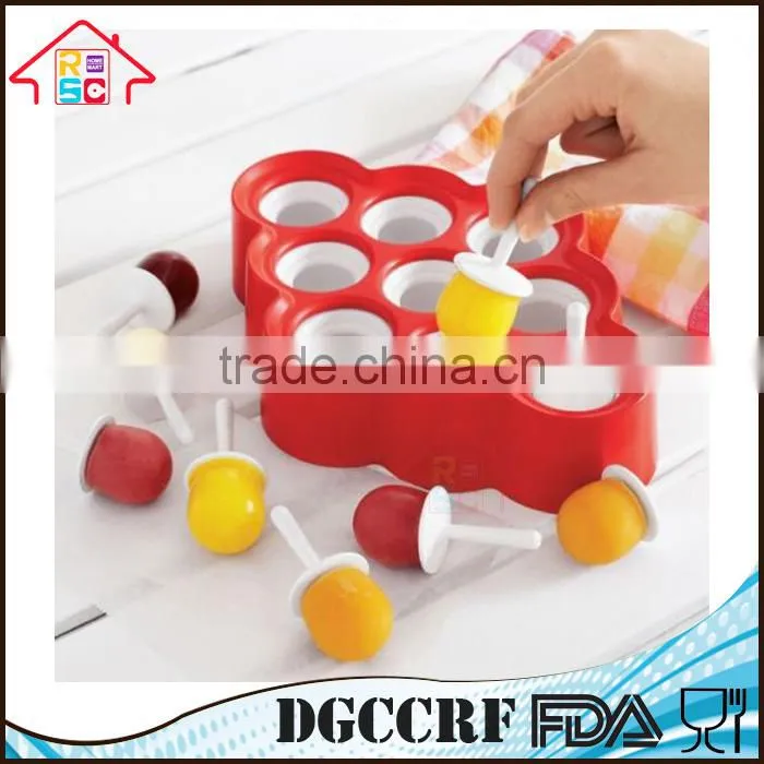 Set of 9 Silicone Mini Pop Molds Kitchen Tools Ice Cream Popsicle Maker