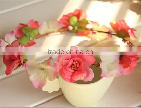 chrysanthemum garland head wreath/fabric flower/leaf wreath