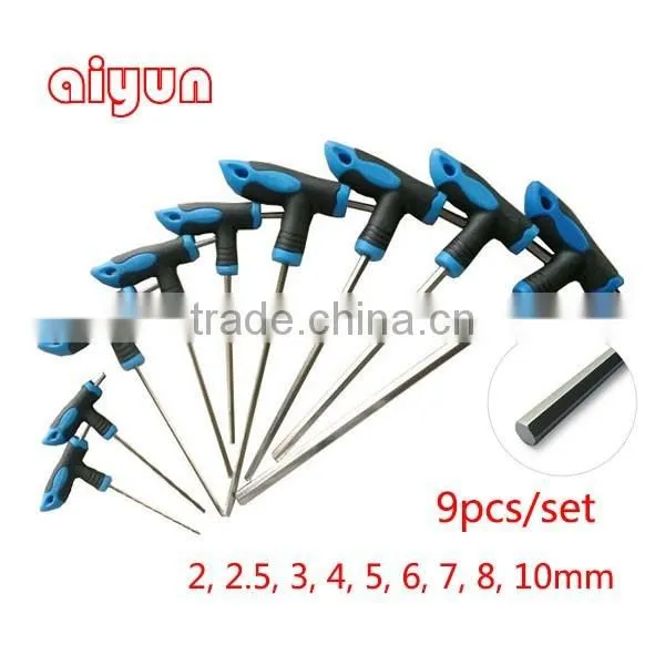 9PCS Durable Reinforced Toughen Metric Ball Ended Hex Allen Key Wrench Set
