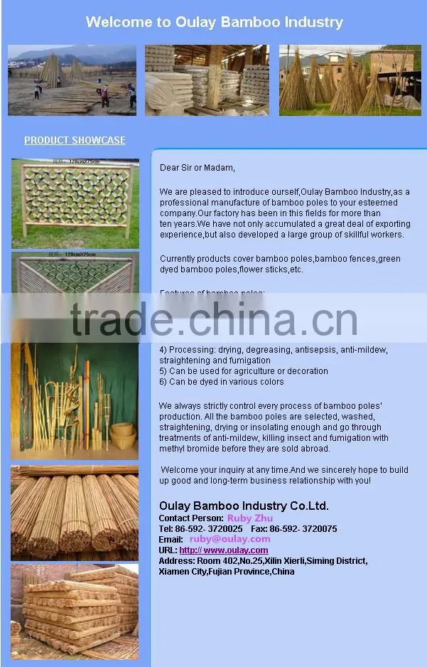 manufacture various bamboo canes U-frame with a lot of sizes
