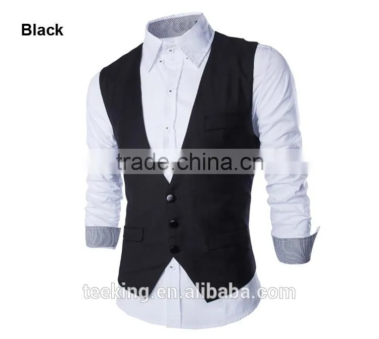 Korean slim single-breasted vest black suit vest waistcoat