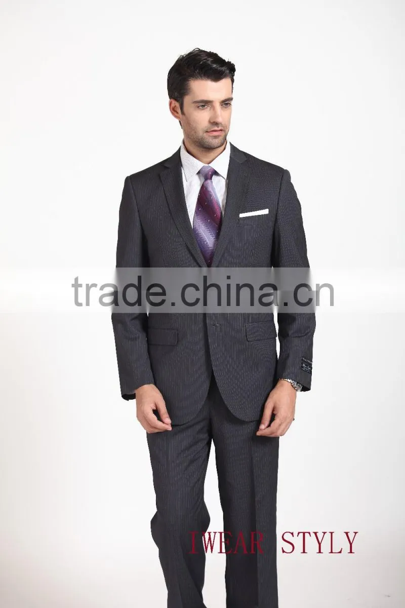 2015 Fashion Designed/striped business suits for man / jacket & pant