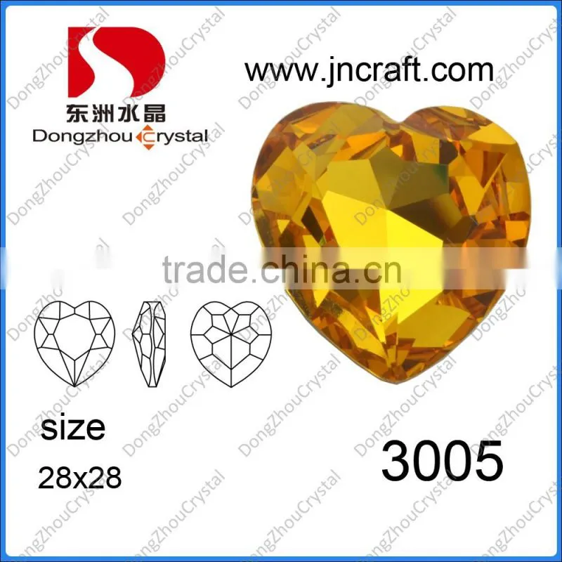 Factory price popular heart shape crystal glass bead with claw