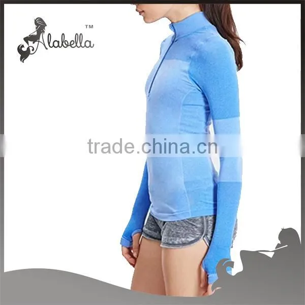 Thumbholes Women pullover hoodie 1/4 zip pullover sweatshirt