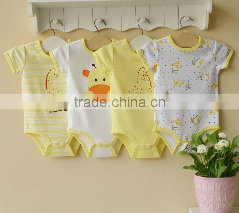mom and baby 2012 summer baby clothing 100% cotton embroider short sleeve bodysuit