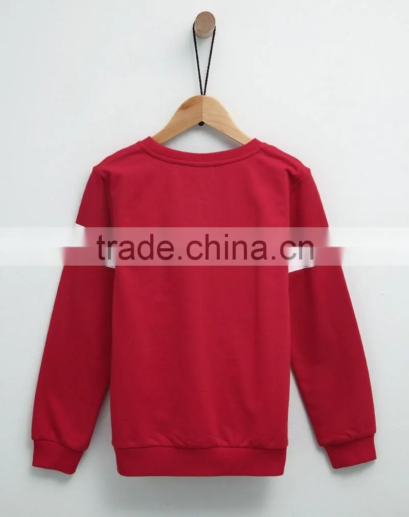 print letters 100% cotton fabric children sports pullover boys sweatshirt