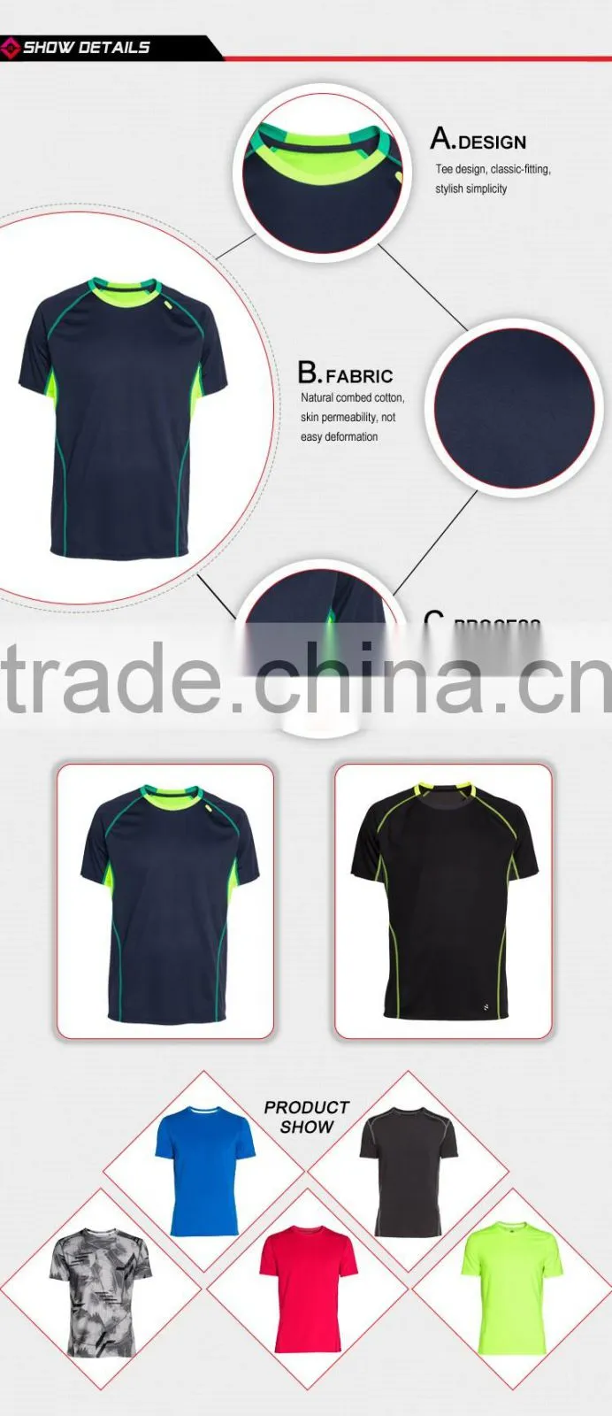 Dri Dry fit fitness fashion gym sportswear shirt design men sportswear