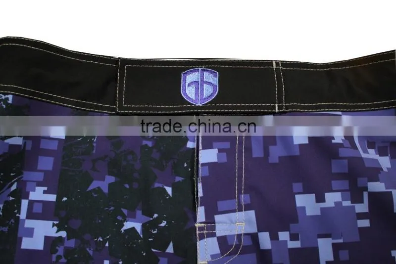 BLUE CAMO HIGH QUALITY FIGHT SHORTS FOR MEN MICROFIBER FABRIC