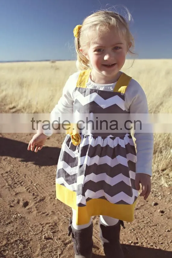 100% cotton girls dresses different colore Chevron skirt cotton dresses for girls plain cotton dresses wholesale