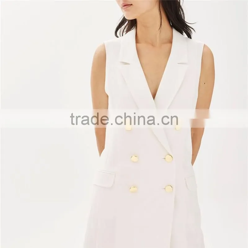 Chic-smart ivory sleeveless western longline kurti with jacket designs