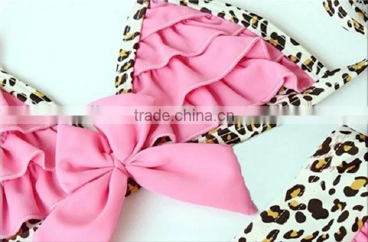 Vest style Leopard split swimsuit Children's Swimwear