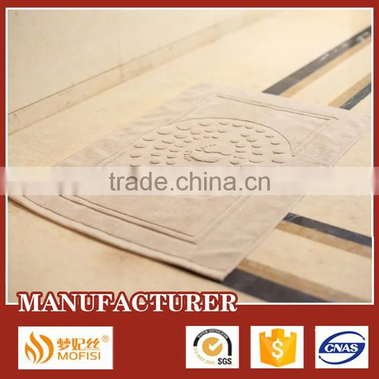 100% Cotton Foot Shape Anti-slip Jacquard Bath Mat