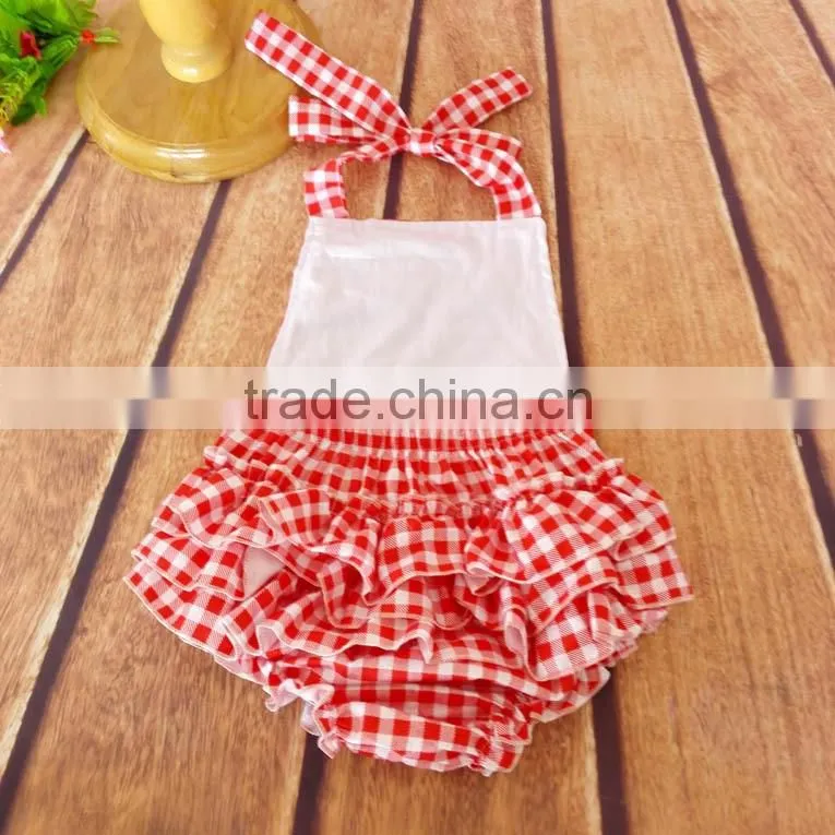 Toddler Girls Red Plaid Romper