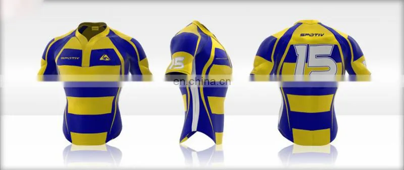 Manufacture breathable customized rugby jersey with sublimation
