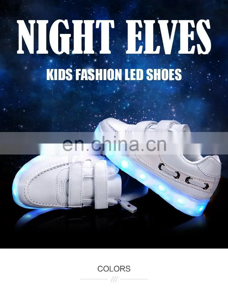 Factory wholesale new USB rechargeable kids LED luminous light shoes Children kids led shoes sneakers