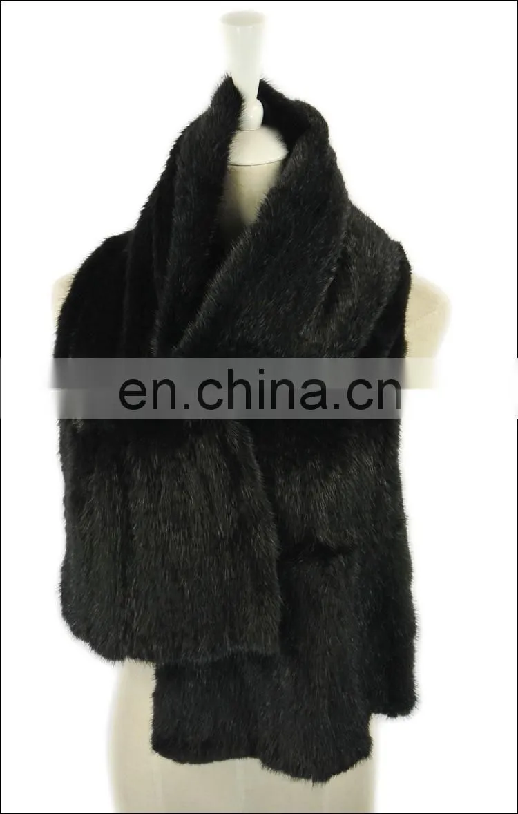 Real mink fur winter scarf made in china / factory popular custom design usa showl