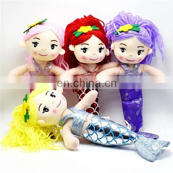 ASTM Test Custom Stuffed Plush Pink Pretty Girl Mermaid Doll 2017 Fashion New Rag Soft Doll Toy