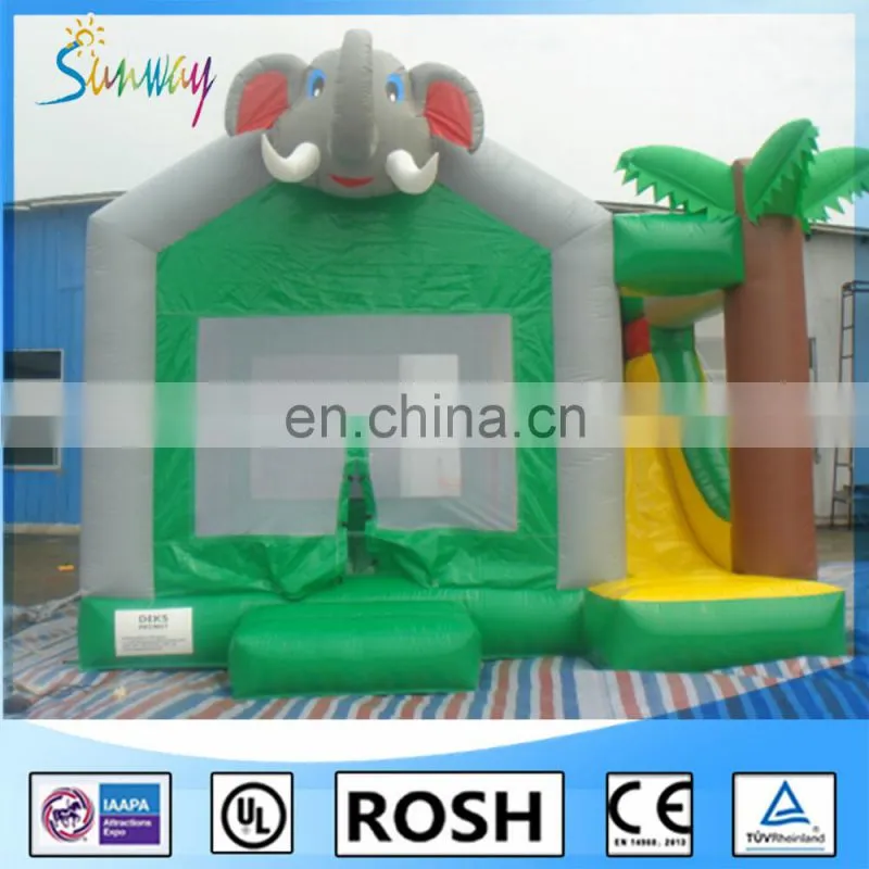 Kids Elephant Slide / Inflatable Bouncy Castle With Slide / Inflatable Slide Parts