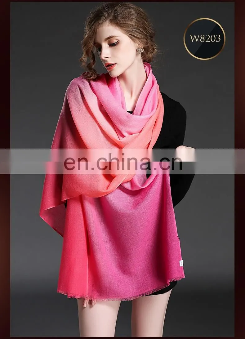 Factory supply lady scarf 100% double sided wool scarf, dubai muslim scarf