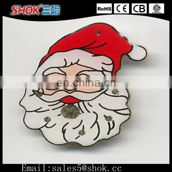 Christmas Flashing Badge With LED/Scrolling LED Name Badge/Custom Blinking LED Flashing Pin Badge With CE&ROHS