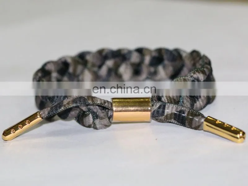 hot selling custom metal shoe lace bracelets with yeezy lace metal end